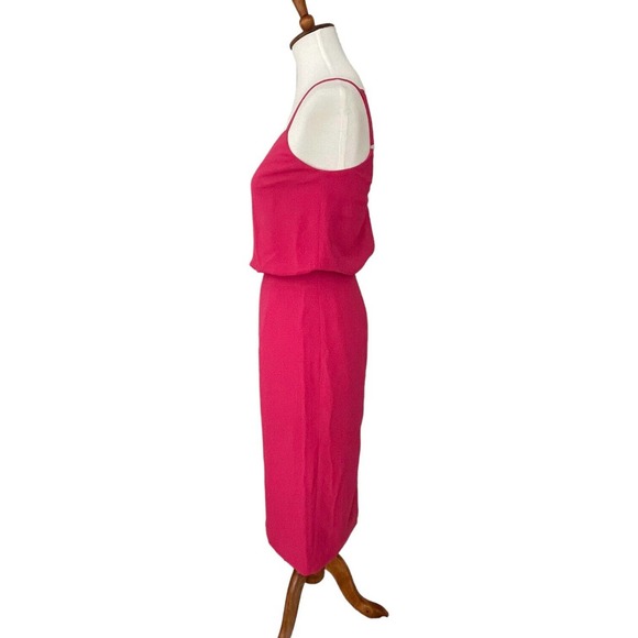 Dress The Population Alondra Raspberry Pink Slim Blouson Sheath Dress Size S - Picture 3 of 8